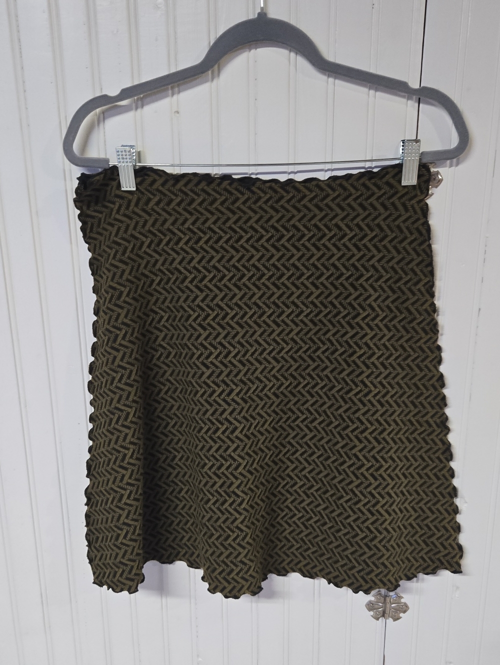Haystacks Woven Olive Green A-Line Skirt